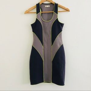 SOLD Silence + Noise Gray Color Block Mini Dress